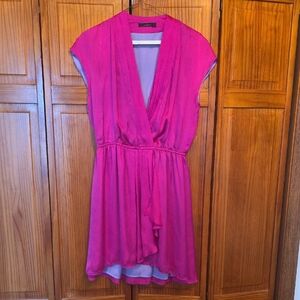 Vertigo Paris Magenta Faux Mini Wrap Dress